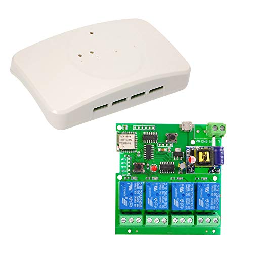 Fernbedienungs-Controller, eWeLink-Schalter Universalmodul 4-Kanal-DC-5-V-AC85-220-V-WLAN-Schalter mit Shell-Timer-Sprachsteuerung für