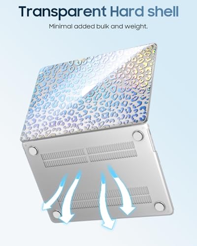 Image of Fintie Case for MacBook Air 13.6 A3449 /A3240 /A3113 /A2681, Leopard | 2022-2026, M2 /M3 /M4 /M5, Snap-On Shell Cover, Full Port Access, Easy On /Off, Lightweight