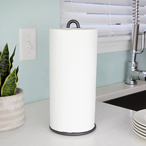 Spectrum Diversified Euro Holder For Kitchen Countertops, Bars & Dining Tables Steel Paper Towel Stand, Fits Standard & Jumbo Rolls, 1 Ea, Industrial Gray #TOP4