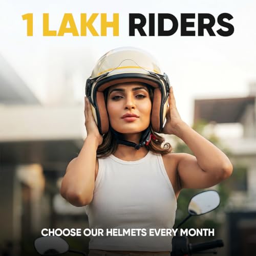Image of TVS MissFit Women's Open Face Helmet | Lightweight Shell | Pastel Colors Designed Exclusively for Women | Extreme Comfort Fit for Girls | Clear Visor | DOT & ISI Certified