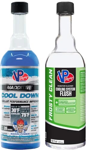 VP Racing 2085 + 208816 - Cool Down Coolant Performance Improver, and Frosty Clean Cooling System Cleaner & Flush, 16 Ounces
