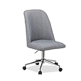 Relaxdays Drehstuhl Grau, Design Bürostuhl, 120 kg belastbar, höhenverstellbarer Bürosessel HBT: 106 x 53 x 52 cm, grey