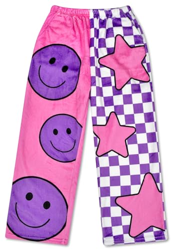 Image of iscream Big Girls Silky Soft Bold Print Plush Fleece Pants - Bold and Bright Collection
