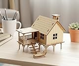 StonKraft Wooden 3D Puzzle Beach House - Home Decor, Construction Toy, Modeling Kit, School Project - Easy to Assemble