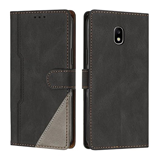 Radoo Kompatibel mit Samsung Galaxy J530 / J5 2017 Hülle, PU Leder Handyhülle [Stand Feature] [Kartenfachr] Schutzhülle Klappbar Flip Case Cover für Samsung Galaxy J530 / J5 2017 (Schwarz)