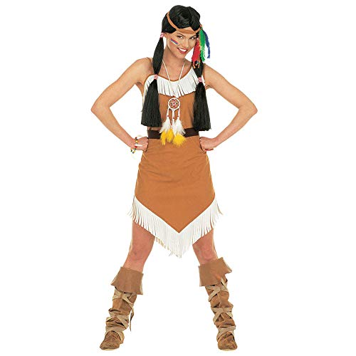 W WIDMANN MILANO Party Fashion - Costume comanche, robe avec ceinture, bandeau avec plume, Indienne, Far West
