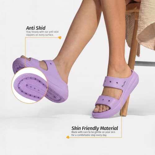 Image of YOHO Double Strap Clog Sandals for Women | Waterproof Monsoon Footwear & Rainy Shoes | Cushioned Lightweight Chappal