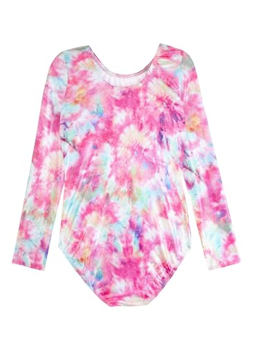 HOZIY Long Sleeve Leotards for Girls Gymnastics Kids Toddler Tumbling Outfits Floral Unicorn Galaxy Rainbow Stripe Pattern
