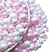 SE Si&Moos White and Pink Pearl Sprinkles for Cake Decorating Edible Cake Cookie Pearls Cupcake Decorations Pink and White Sprinkles for Cake, Cupcake, Cookies Party Holiday Christmas Supplies 3.5 OZ