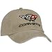 Corvette - Khaki Unconstructed - C5 Emblem and Script Hat/Cap : 1997-2004 C5