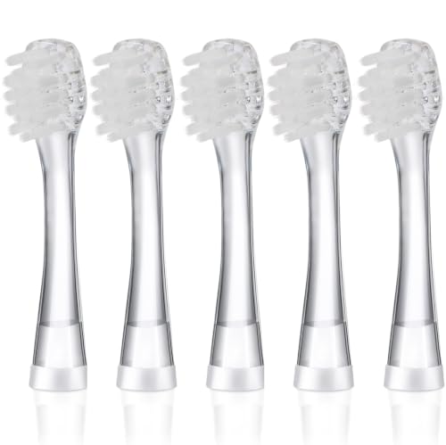 KOPBTBOY Baby Toothbrush Heads Compatible with Papablic BabyHandy/Toddler Sonic Electric Toothbrushes Compatible with Brush-Baby BabySonic/Seago SG902/SG602 5 Pack (3 Years+)