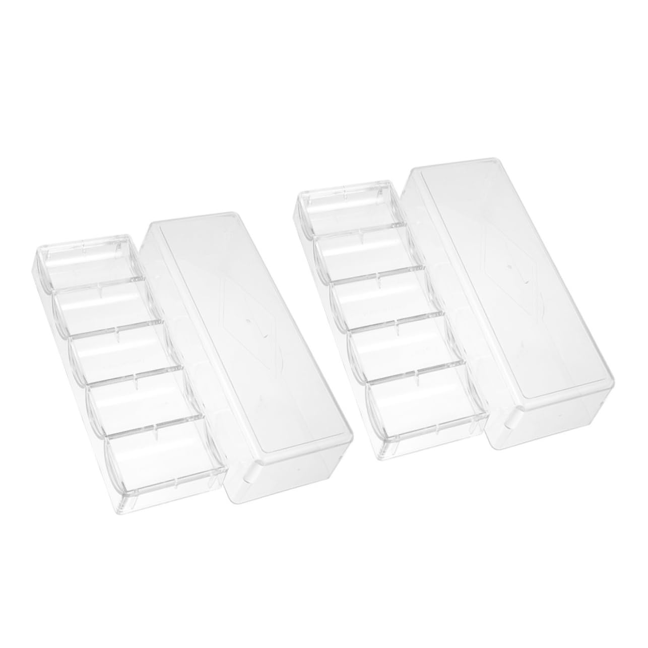 Toddmomy 2-piece Poker Chip Organizer Bin Set Lids Chips Storage Case for Poker Tray
