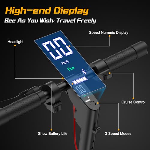 electric scooter 1034 solid tires 500w motor 19mph max speed amp 21 miles range folding e-scooter for adults and teens with smart app cruise control dual-brake system