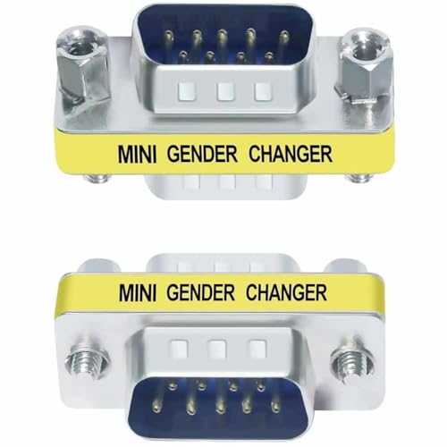 TECHZOCO Adaptador DB9 a Macho, Acoplador DB9, Adaptador RS-232