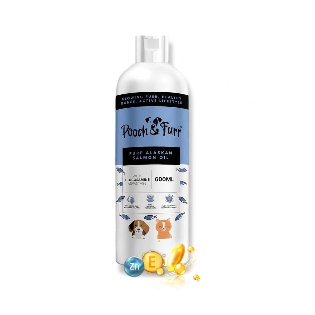 (600 ML) Omega 3 + 6 + 9 Alaskan Salmon Fish Oil for Dogs and Cats; Significantly Reduced Hairfall and Shinier Coat; with Added Glucosamine for Joint Health-image-43