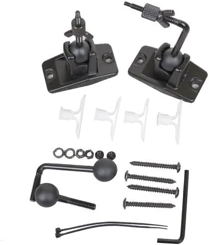 VideoSecu Speaker Wall Ceiling Mount Bracket One Pair for Universal Satellite, fits Keyhole and Thread Hole with 1/4 20 Threads, 4mm and 5mm Black 1ST
