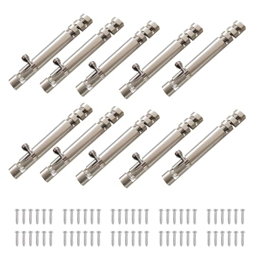 Image of VOLO 10 Pieces 6 Inch Tower Bolt Door Latch - Stainless Steel Xylo Kundi Chitakni for Wooden Doors, Rust Resistant Door Bolt Lock for Home Bathroom Gate Safety Latch 150mm