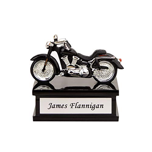Perfect Memorials Custom Engraved Black Chrome Motorcycle Keepsake Urn
