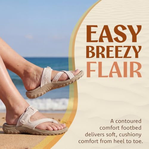 Image of Skechers Women's Reggae Trailway Thong Trail Sandal | Contoured Comfort Footbed, Shock-Absorbing Midsole, Machine Washable, Vegan, Hook-and-Loop Closure, Flip Flop, Thong Sandal