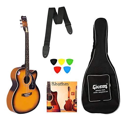 Image of KETOSTICS Givson Rosewood Venus Special KS-Vs-SUN, Acoustic Guitar Combo With Cover /Bag, String Set, Belt and Picks (SUNBRUST)