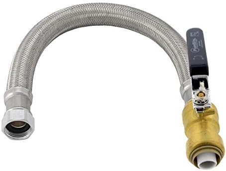 Jones Stephens C77477LF 3/4" x 3/4" FIP x 18" PlumBite Push On Water Heater Connector with Ball Valve