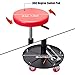 Torin ATRHL6201B Heavy Duty Rolling Pneumatic Creeper Garage/Shop Seat: Padded Adjustable Mechanic Stool with Tool Tray Storage, Red 250 LBS