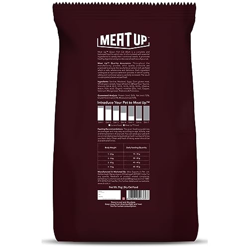 Image of Meat Up Adult (+1 Year) Dry Cat Food, Ocean Fish (Buy 1 Get 1 Free), Total 3 kg & Meat Up Chicken Flavour Real Chicken Biscuit (Buy 1 Get 1 Free), Total 2kg