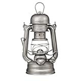 Thous Winds Retro Sturmlaterne, Petroleumlampe Outdoor (Pilzkopf Version), Kerosin Laterne für Outdoor, Camping, Wandern, Terrasse, Picknick - Wasserdichte, Winddicht, mit Tragegriff, Retro Silber