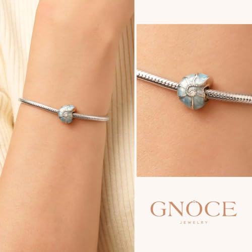 Image of GNOCE Ocean World Cute Animal Charm Beads,925 Sterling Silver Dangle Charms Fit Bracelets & Necklace, Hand-Finished Keepsake Travel Jewelry Gift for Women Men BBF