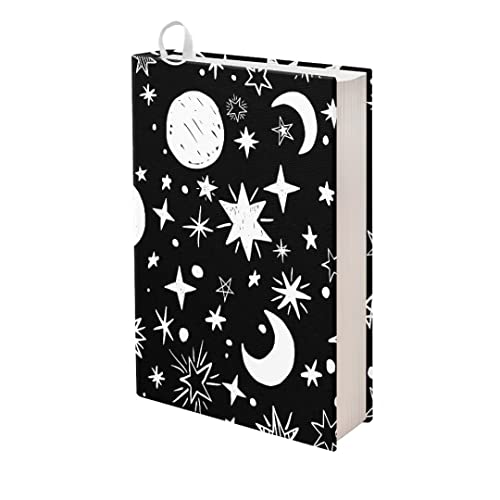 Pzz Beach Book Sleeve Moon And Star Book Protector Book Cover Suitable For Most Book 9×11 Inch Stretchable Reusable Book Covers For Classroom Textbook Protection #TOP17