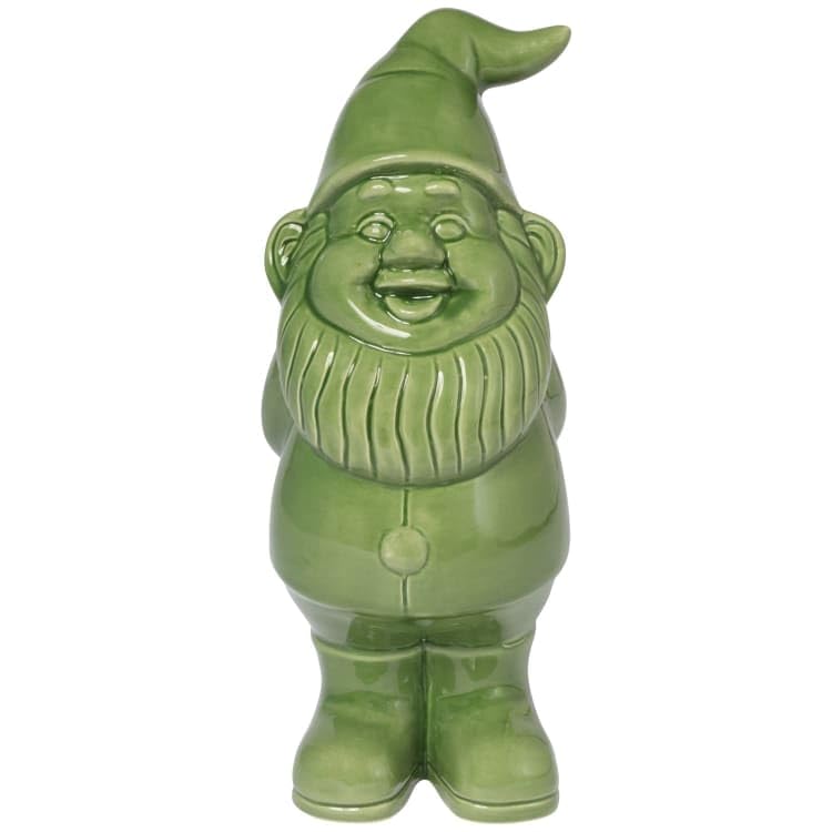 New Adorable Ceramic Green Garden Gnome Ornament – Whimsical Decorative Statue for Patio, Lawn, Flower Beds, and Outdoor Garden Décor-A46