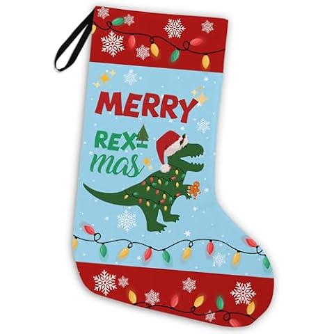 KFXHANGD Dinosaur Christmas Stocking Cover