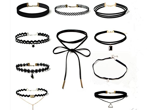 JZK® Set di 10 girocolli collane collarini