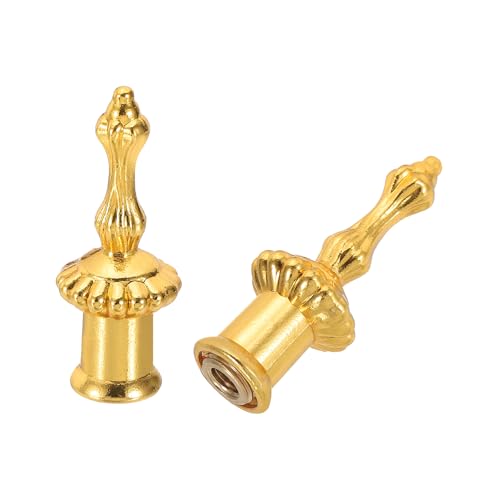 Image of PATIKIL 20x52mm Lamp Shade Finial, 2 Pcs Lamp Finials Caps Knob M10x1mm Threaded Zinc Alloy Solid Lamp Finial Decoration for Lamp Shade Table Floor Lamps, Gold Tone