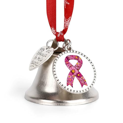 Flower Ribbon Canver Funny Christmas Bell Ornament Cute Xmas Tree Hanging Pendant Decoration for Holidays Party