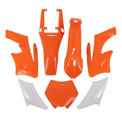 Carénage moto 49cc orange avec garde-boue et coque arrière plastique pocket bike