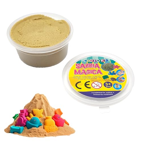 BullTek Arena cinética natural 75 g para niños – Juego creativo de arena mágica juego sensorial – Fácil de modelar, no se seca, perfecta para actividades artísticas y regalos educativos (marrón)