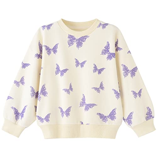 Image of BINIDUCKLING Baby Girl Rainbow Sweatshirt for Girls Long Sleeve Shirt 18 Months-6 Years