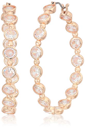 Preisvergleich Produktbild Anne Klein Women's Crystal 40 Mm Hoop Earrings, Rose Gold