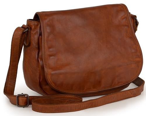 Sac à bandoulière pour femme en cuir véritable vintage Gianni Conti Luisa 26x13x21 cm