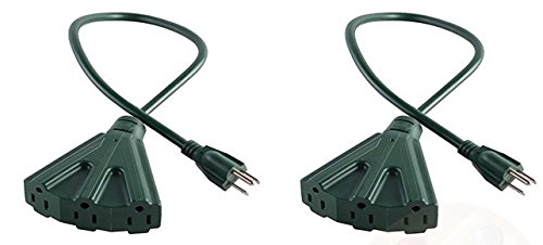 MaxWorks 80840 Heavy Duty Indoor/Outdoor Triple Tap 3' -16 AWG/3C - 2 Pack
