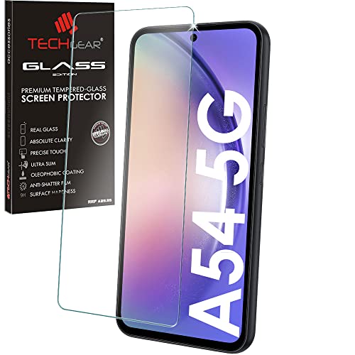 TECHGEAR GLASS Edition Compatible with Samsung Galaxy A54 5G Tempered Glass Screen Protector Cover [2.5D Round Edge] [9H Hardness] [Crystal Clarity] [Scratch-Resistant] [No-Bubble]