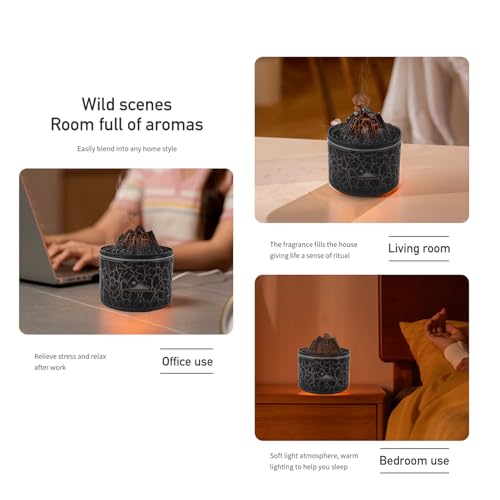 Difusor aromático eléctrico Volcano Humidifier 180ml 5V miniatura 5