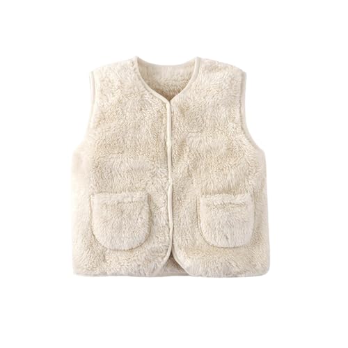 Unisex Kids Fleece Fuzzy Vest Fall Sleeveless Jacket Polar Fleece Vest for Girls Boys Snap Button Cute Outerwear Soft