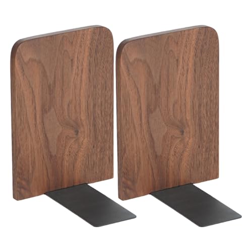Healifty 2 Piezas Sujetalibros Decorativos de Madera y Soporte Multi Funcional para Oficina y Estudio Organizador de Antideslizante Diseño Elegante y Práctico para Decorar