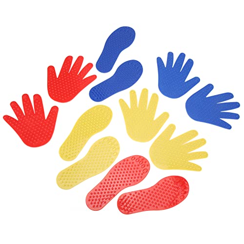 OPPWONG Spot Markers, Colorful Hands and Feet Play Mat Sit Spots Physical Education Equipment Sports Court Markers for Home School Classroom