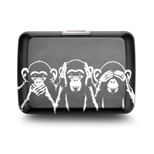 Image of OGON -DESIGNS- Aluminum card holder with metal lock, RFID protection against fraud and demagnetization, compact wallet, Smart Case OSLO model