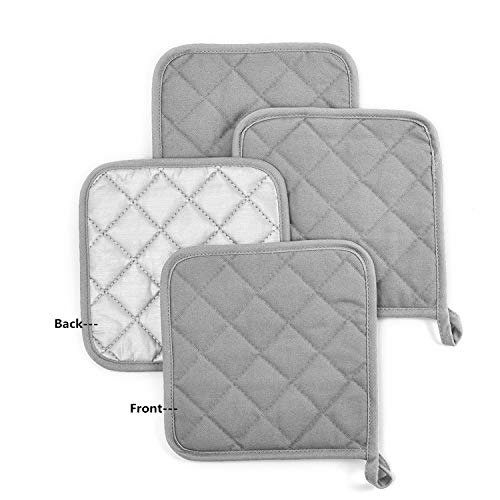 Potholders Kit Trivets Kitchen Pot Holders Set Heat Resistant Pure Cotton Large Coasters Hot Pads Pot Holders Set Of 6 For Everyday Cooking And Baking By 7 X 7 Inch (Gray) #TOP2