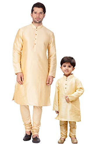 Image of VASTRAMAY Boy's Cotton Silk Solid Kurta Set