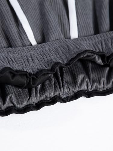 Verdusa Men's Baggy Sweatpants Casual Straight Leg Pants Drawstring Loose Trousers with Pockets4